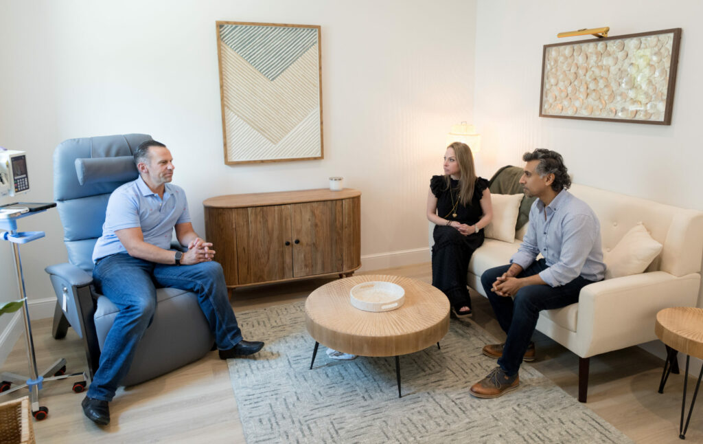 Talking with patient